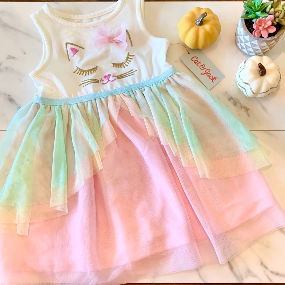 NWT Cat & Jack 2T girl kitten tulle dress up dress